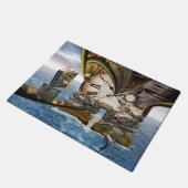 スチームパンク海図書館 ドアマット (アングル)