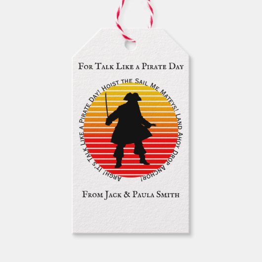スチームパンク海賊が海賊の日みたいにしゃべるぞ! ギフトタグ (正面)