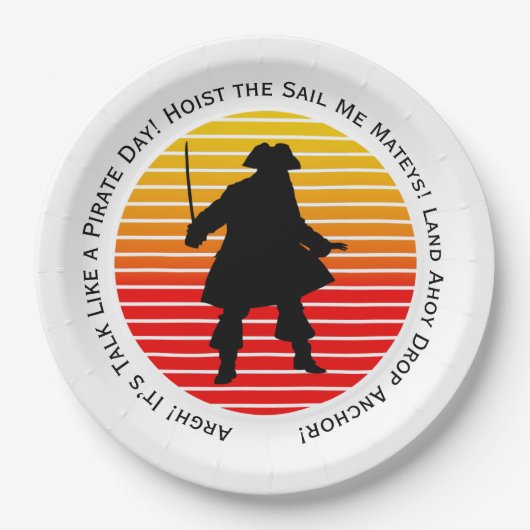 スチームパンク海賊が海賊の日みたいにしゃべるぞ！ ペーパープレート (正面)