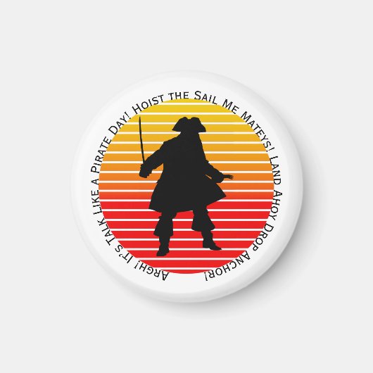 スチームパンク海賊が海賊の日みたいにしゃべるぞ！ マグネット (正面)