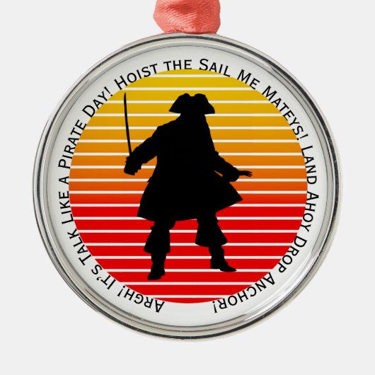 スチームパンク海賊が海賊の日みたいにしゃべるぞ！ メタルオーナメント (正面)