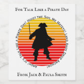 スチームパンク海賊が海賊の日みたいにしゃべるぞ！ ワインラベル (シングルラベル)