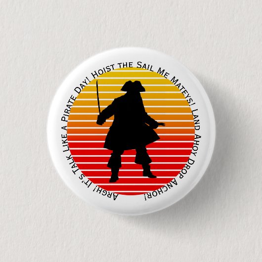 スチームパンク海賊が海賊の日みたいにしゃべるぞ！ 缶バッジ (正面)