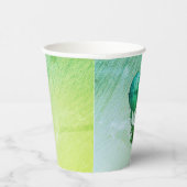 スチームパンク熱気球と船の緑 紙コップ (右)