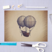 スチームパンク熱気球と船舶 薄葉紙 (クラフト)