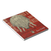 スチームパンク熱気球に乗るグラフィックフォントで赤 ノートパッド (アングル)