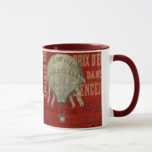 スチームパンク熱気球に乗るグラフィックフォントで赤