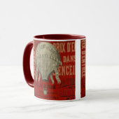 スチームパンク熱気球に乗るグラフィックフォントで赤 マグカップ (正面左)
