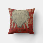 スチームパンク熱気球に乗るグラフィックフォント アウトドアクッション (裏面)