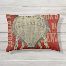 スチームパンク熱気球に乗るグラフィックフォント アウトドアクッション