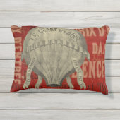 スチームパンク熱気球に乗るグラフィックフォント アウトドアクッション (裏面)