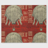 スチームパンク熱気球に乗るグラフィックフォント ラッピングペーパー (フラット)