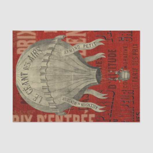 スチームパンク熱気球に乗るグラフィックフォント 薄葉紙 (正面)