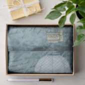 スチームパンク熱気球ダスクブルー手書き 薄葉紙 (ギフト)