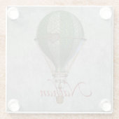 スチームパンク熱気球パーソナライズされた ガラスコースター (裏面)
