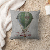 スチームパンク熱気球パーソナライズされた クッション (ブランケット)