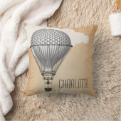 スチームパンク熱気球 クッション (ブランケット)