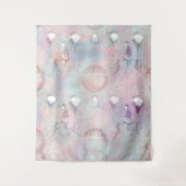 スチームパンク熱気球 |ヴィンテージ フェミニン タペストリー (正面)