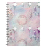 スチームパンク熱気球 |ヴィンテージ フェミニン ノートブック (正面)