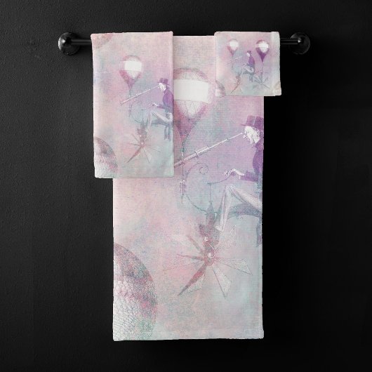 スチームパンク熱気球 |ヴィンテージ フェミニン バスタオルセット