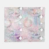 スチームパンク熱気球 |ヴィンテージ フェミニン フリースブランケット (正面(横))