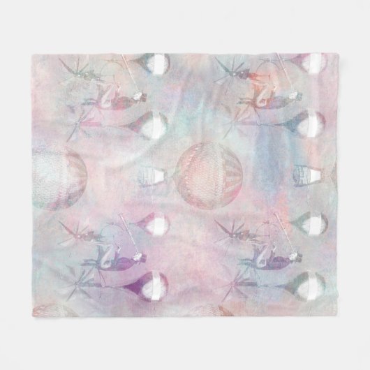 スチームパンク熱気球 |ヴィンテージ フェミニン フリースブランケット (正面(横))