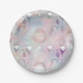 スチームパンク熱気球 |ヴィンテージ フェミニン ペーパープレート (正面)