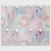 スチームパンク熱気球 |ヴィンテージ フェミニン ラッピングペーパー (フラット)