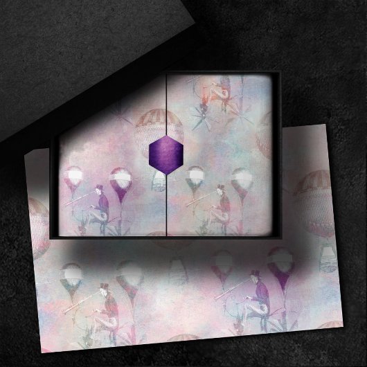 スチームパンク熱気球 |ヴィンテージ フェミニン 薄葉紙