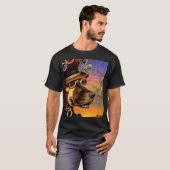 スチームパンク犬の肖像画 Tシャツ (正面フル)
