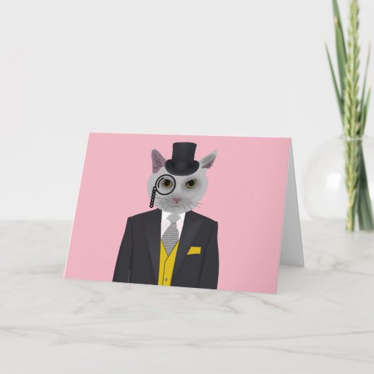 スチームパンク猫グリーティングカード カード (正面)