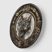 スチームパンク猫ゴーグル付き – 壁時計 (傾斜)
