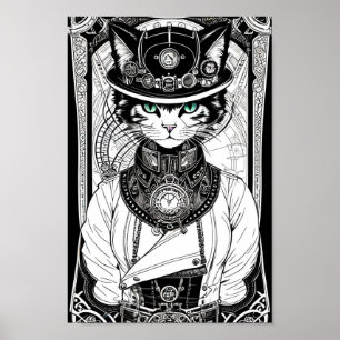 スチームパンク猫ポスター ポスター