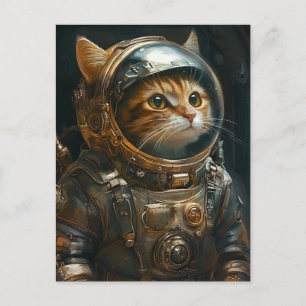 スチームパンク猫宇宙飛行士 シーズンポストカード