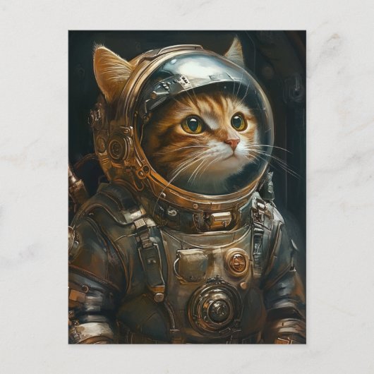 スチームパンク猫宇宙飛行士 シーズンポストカード (正面)