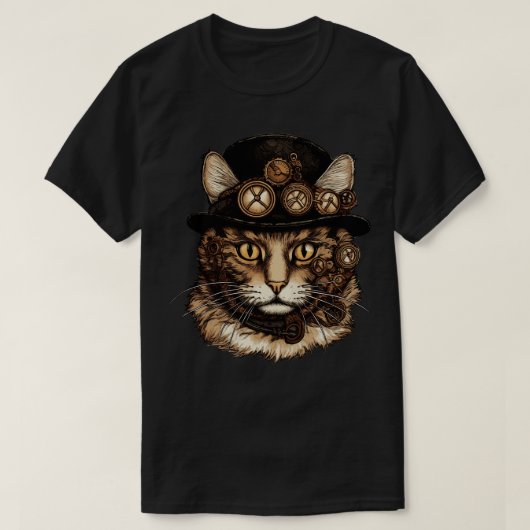 スチームパンク猫1 Tシャツ (デザイン正面)