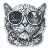 スチームパンク猫 シール (正面)