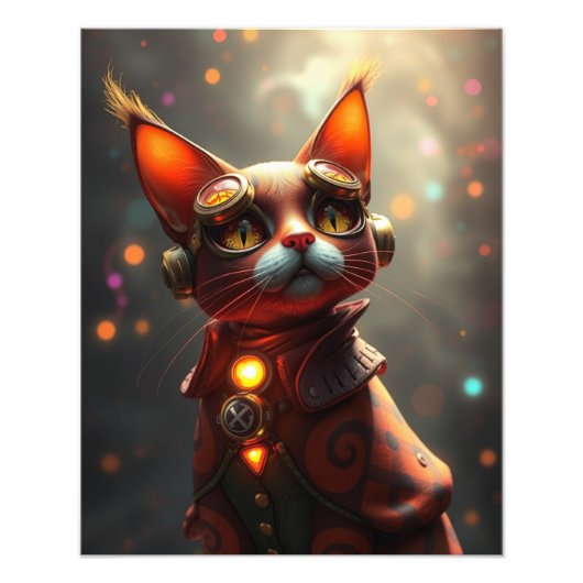 スチームパンク猫 フォトプリント            (正面)