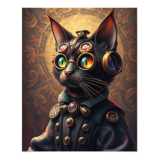 スチームパンク猫 フォトプリント (正面)