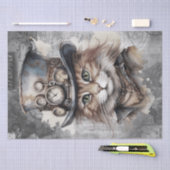 スチームパンク猫 薄葉紙 (クラフト)