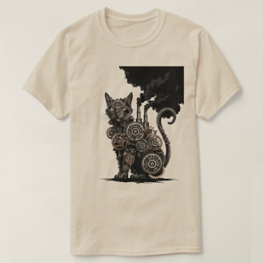 スチームパンク猫 Tシャツ (デザイン正面)