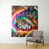 スチームパンク獅子 タペストリー (インサイチュ)