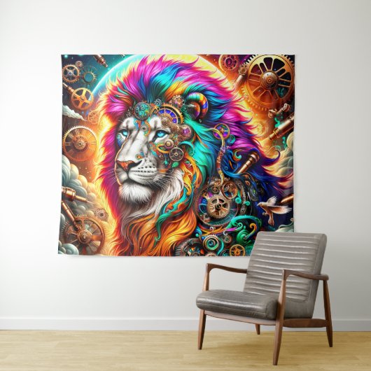 スチームパンク獅子 タペストリー (インサイチュ(横))