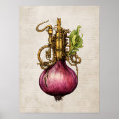 スチームパンク玉ねぎ,キッチン ポスター (正面)
