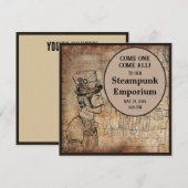 スチームパンク発明家 トップハット オーダーメイド イベント 招待状 (正面/裏面)