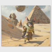 スチームパンク砂漠探検ねずみ ラッピングペーパー (フラット)