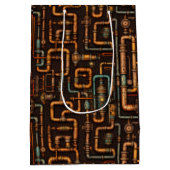 スチームパンク管パターン ミディアムペーパーバッグ (裏面)