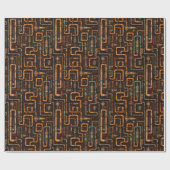 スチームパンク管パターン ラッピングペーパー (フラット)