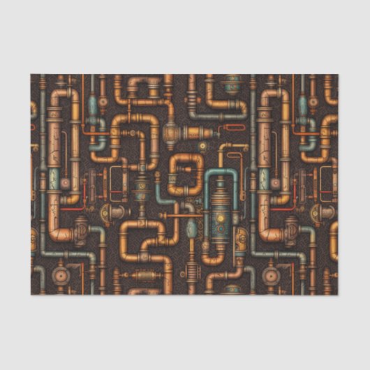 スチームパンク管パターン 薄葉紙 (正面)