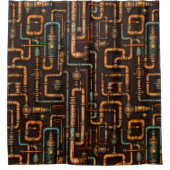 スチームパンク管 シャワーカーテン (正面)